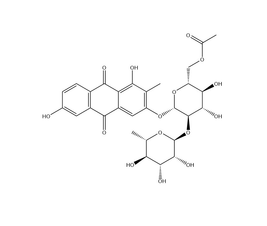 1,3,6-三羥基-2-甲基蒽醌-3-O-α-鼠李糖-(1→2)-β-D-(6’-O-乙酰基)-葡萄糖苷|87686-87-1